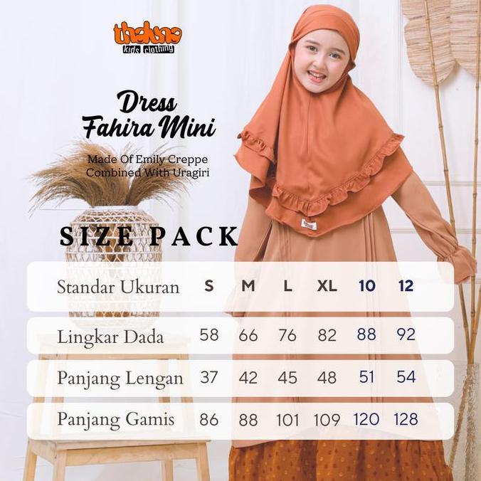 Dress Muslim Anak perempuan Thaluna Kids Dress Fahira Mini