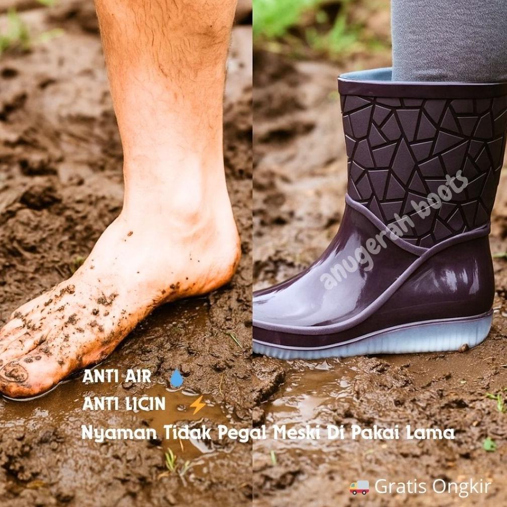 Terbaru Sepatu Boots Wanita | Sepatu Karet | Sepatu Boot Pendek | Sepatu Bot Wanita Anti Air