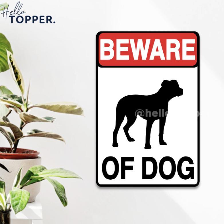 Sign Akrilik Beware of The Dog Awas Anjing Galak Papan Acrylic