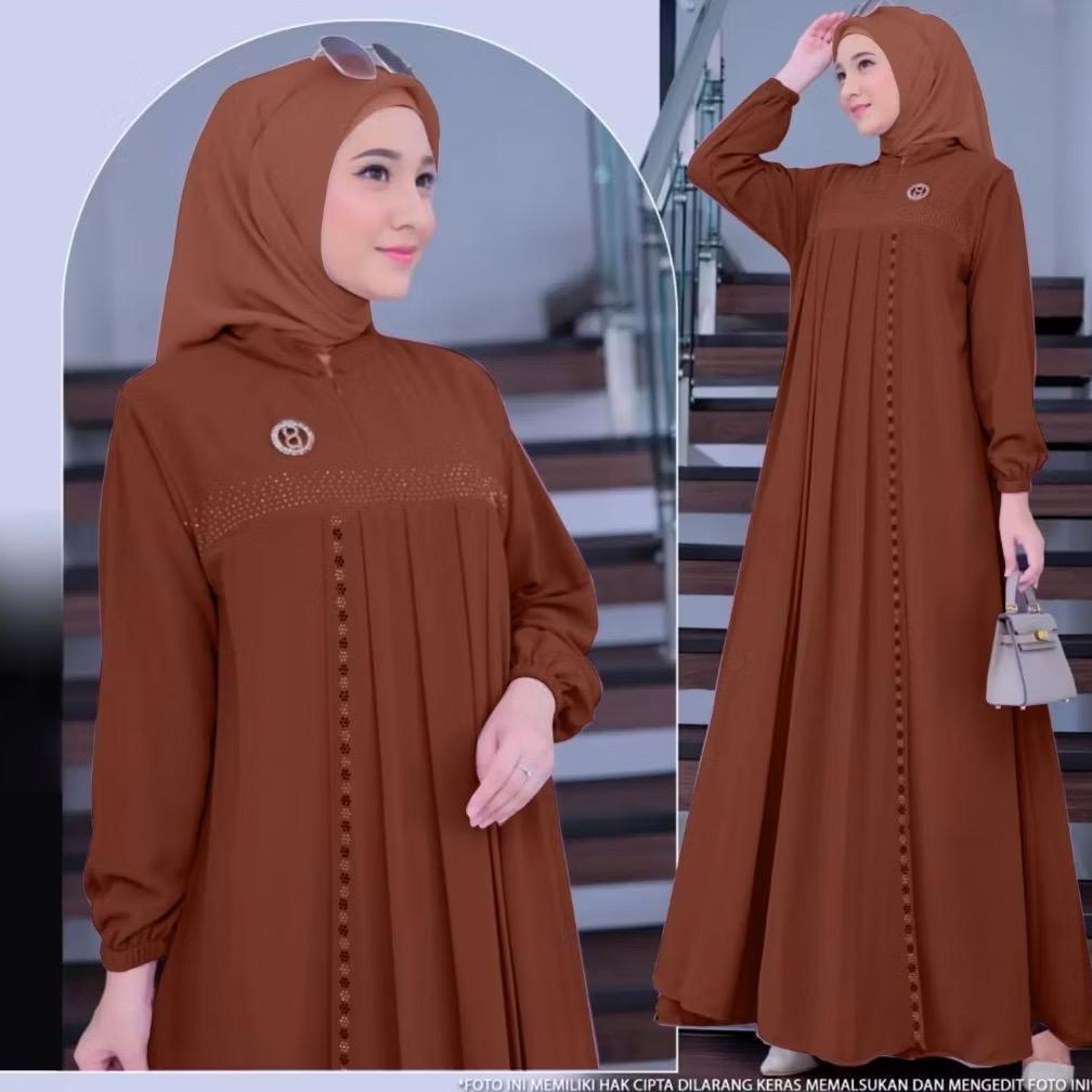 sale Anggun Dress Pakaian Viral 2026 Bahan CerutyBabyDoll Gamis Pesta Mewah Dres Kondangan Gamis Kek