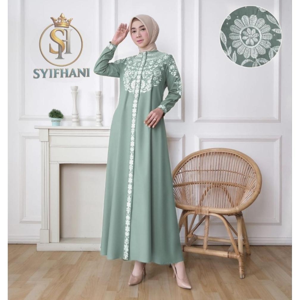 Syifhani - Madina Tugba Bordir Komputer Bahan Katun Toyobo Motif Bunga