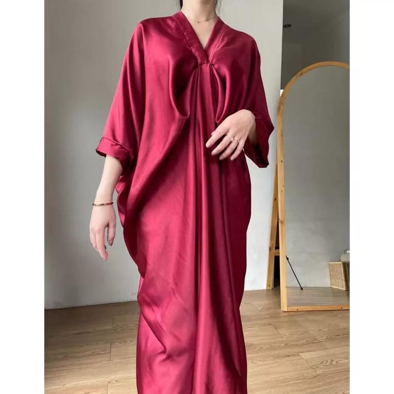 pengiriman cepat [ NABILA ] FASHION MUSLIM KAFTAN SATIN // ATASAN WANITA // BAJU CASUAL // BAJU MUSL