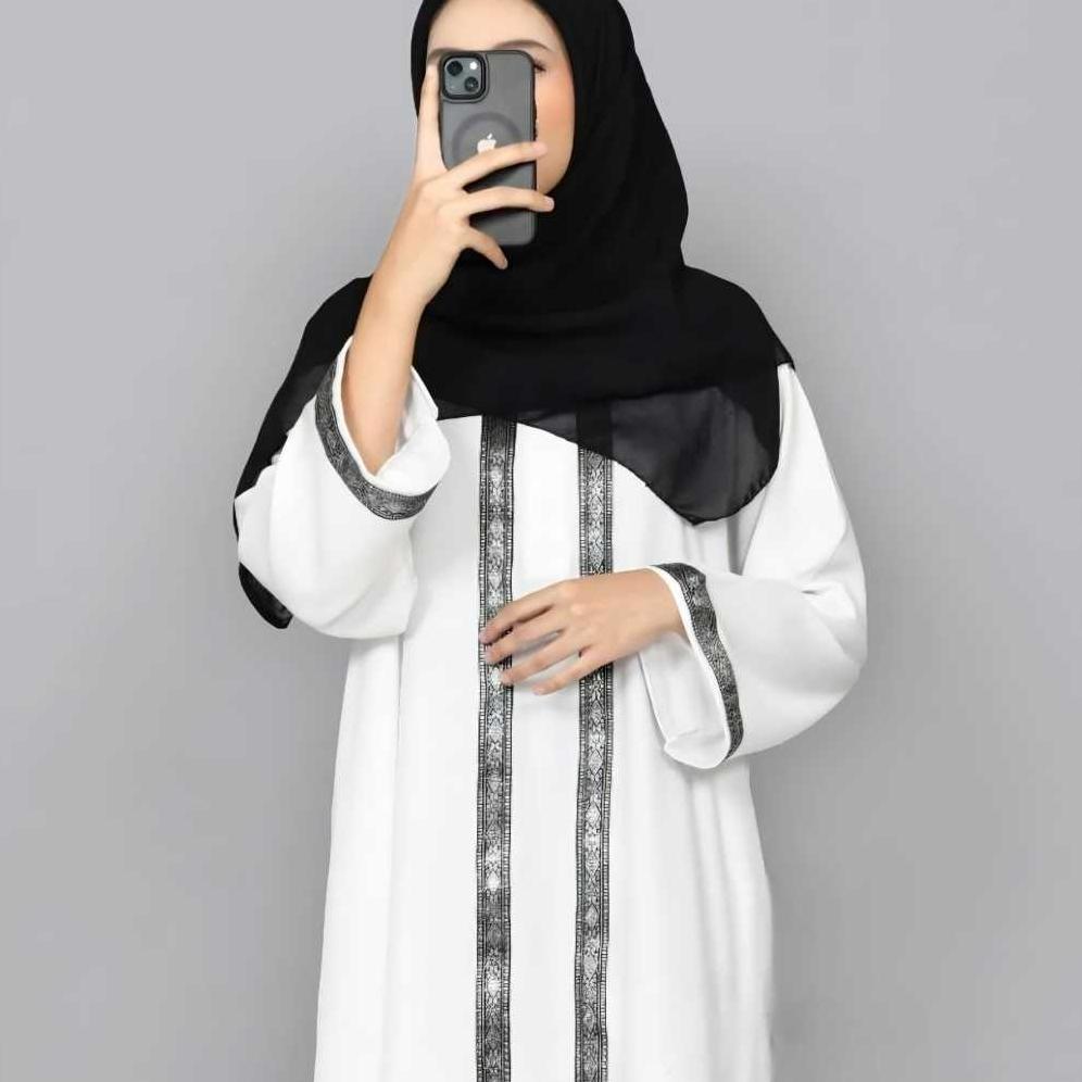 TERBARU PROMO Gamis Abaya Madinah Renda Bordir Premium