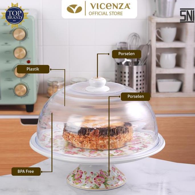 Allthebest- Vicenza Round Plate Piring Kue Bulat SA77 Motif Melati