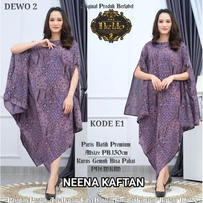 Sarimbit Kaftan WAHYU UNGU / Couple dress batik kaftan Asimetris / baju couple kondangan Original
