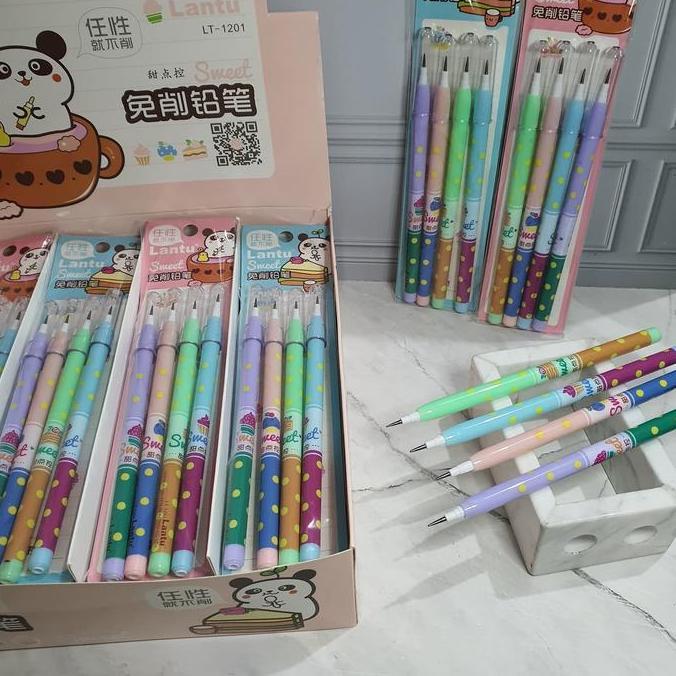 pensil lantu susun bensia (1 set=4pc)/pensil susun/pensil bensia lucu