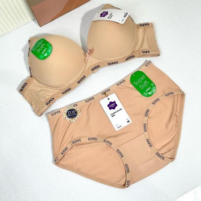 Yuksist- Bra Bh Set + Cd Setelan Sorex Wanita Tanpa Kawat Berbusa 34-40