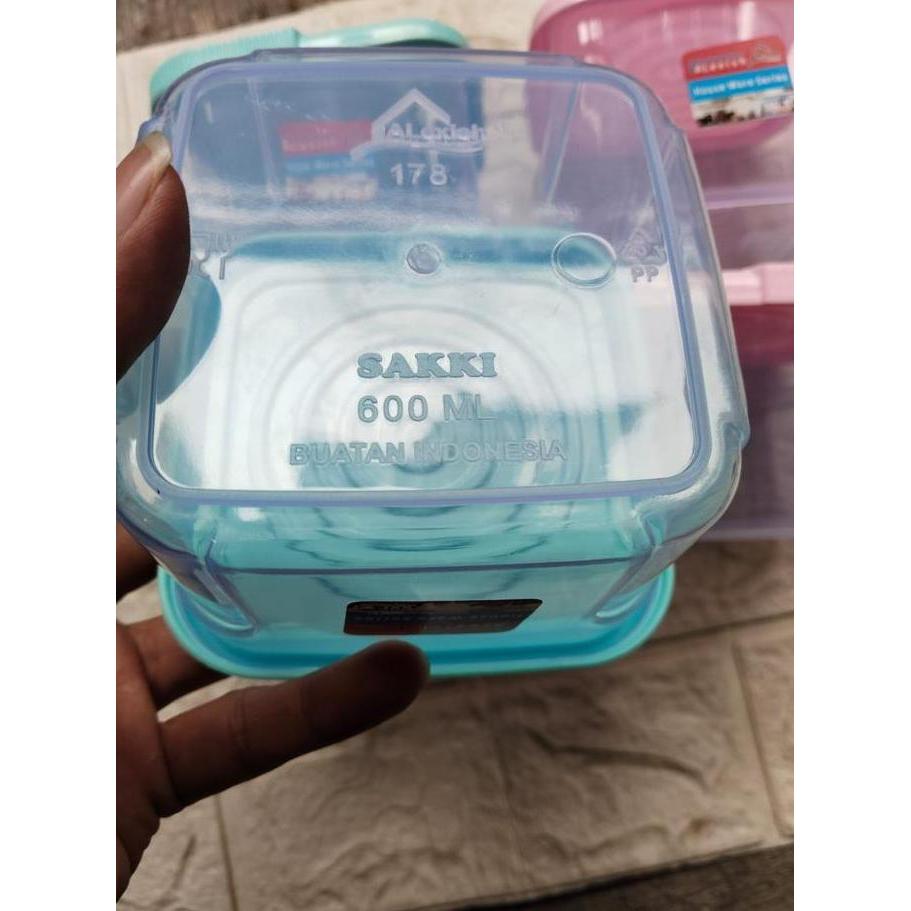 Orgnzr- 6 Pcs Toples Segi Transparan Alexis  600Ml / Toples Dengan Tutup Terlaris