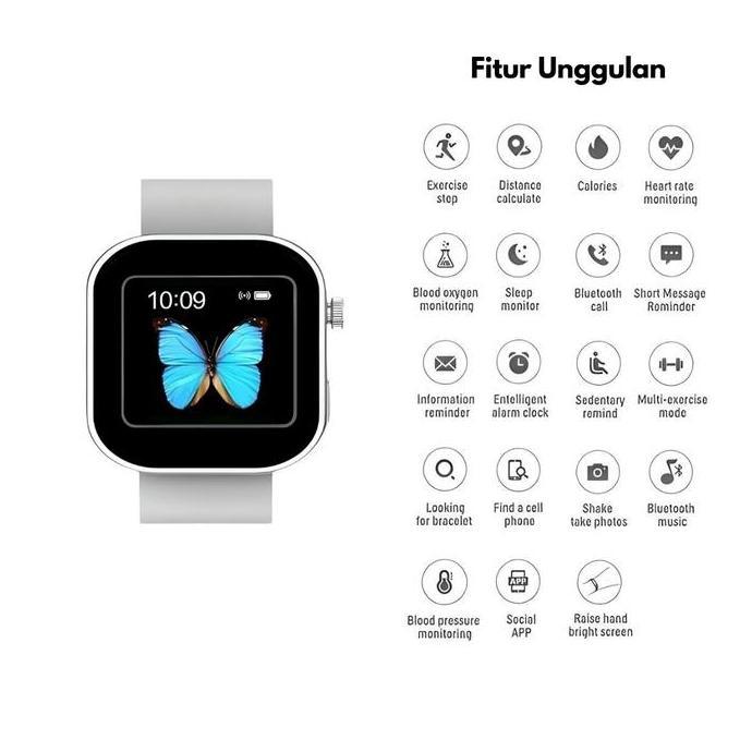 (Original Bergaransi) Jam Tangan Pintar Smartwatch Series 8 T500 / Watch T55 Layar Sentuh / Fitur Bi