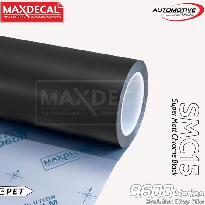Promo MAXDECAL 9600 SMC15 BLACK Super Matt Chrome Evolution Wrap [METERAN] Diskon