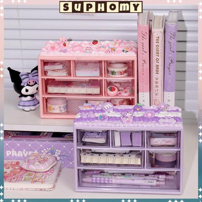 Orgnzr- Laci Kecil 9 Laci/6 Lacikotak Perhiasan Kotak Penyimpanan Serbaguna Laci Mini Rak Mini Kotak