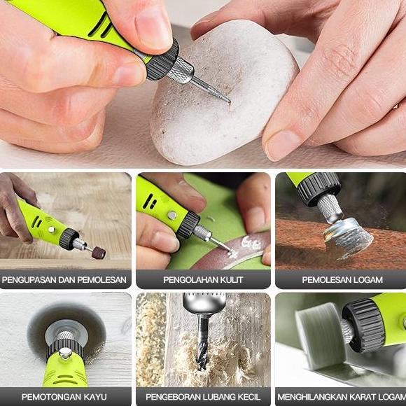 Powerx- CodZper Bor Mini Drill Grinder Mini Grinda Bor Listrik Penghalus-Alat Gerinda Zp007 Waterpas