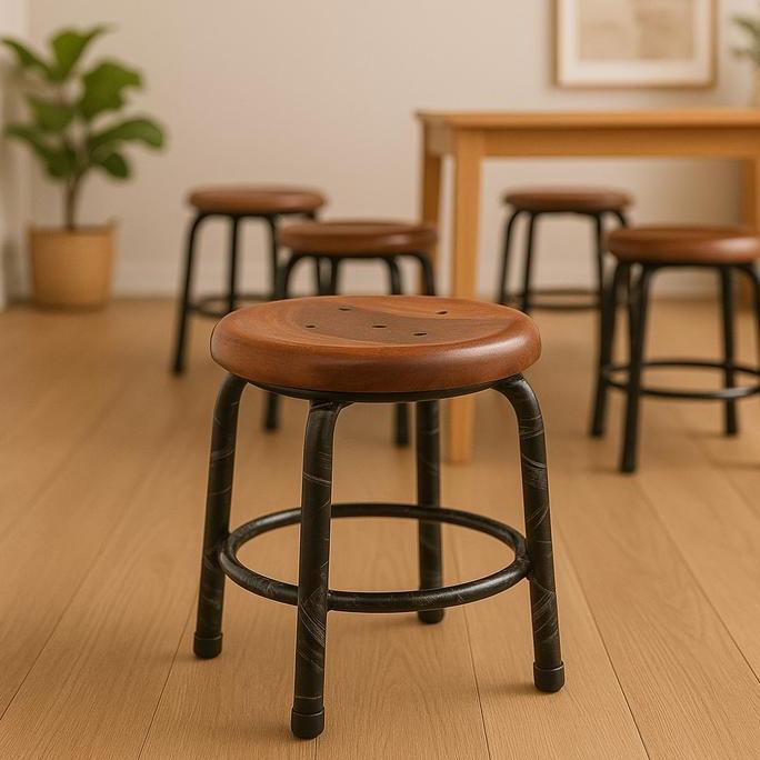 Kursi Kayu Besi 30cm Pendek | KURSI KAYU PENDEK- DM Furniture TA