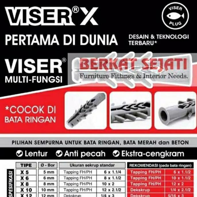 Yukbisa- Viser X X6 X 6 S6 Fiser Hebel Habel Bata Tembok Dinding Beton (1 Box 100 Pcs)