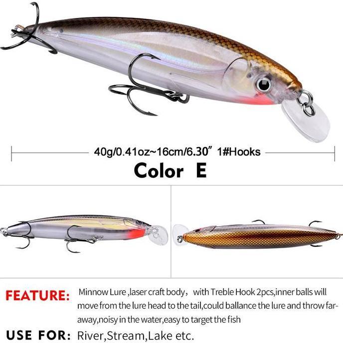 Langsungdapat- Proberos Umpan Pancing Lure Minnow Floating 40G / 16Cm Mn056