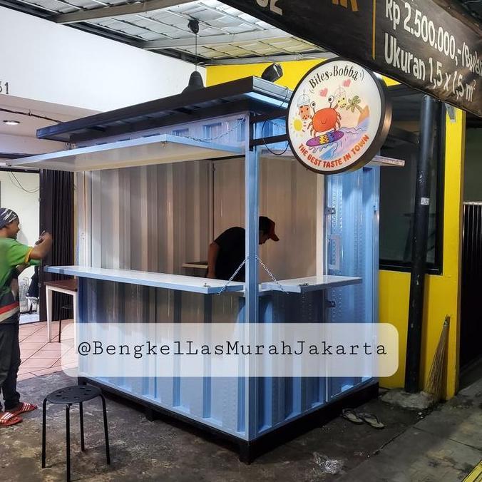 Terlaris Booth Semi Container / Gerobak Kontainer Knock Down 2X1.5X2