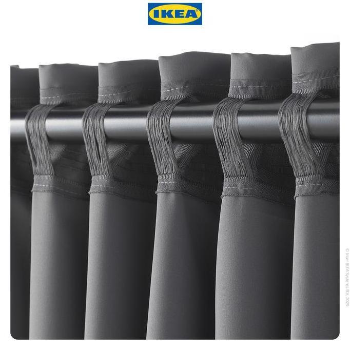 Ikea Majgull Gorden Anti Tembus Cahaya 1 Pasang Abu-Abu 145X250 Cm