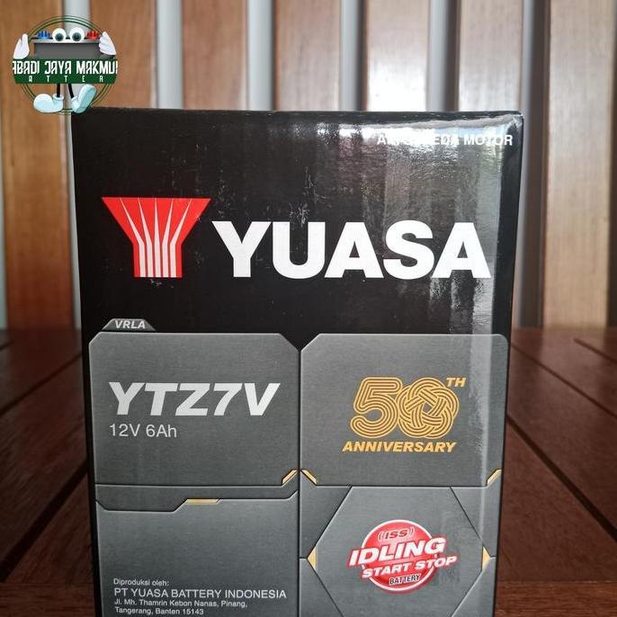 Aki Original Yuasa YTZ7V untuk Yamaha NMAX, AEROX 155 Aki Kering