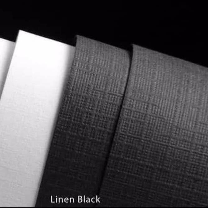 Lansungkirim- Kertas Karton Linen Hitam Besar Plano