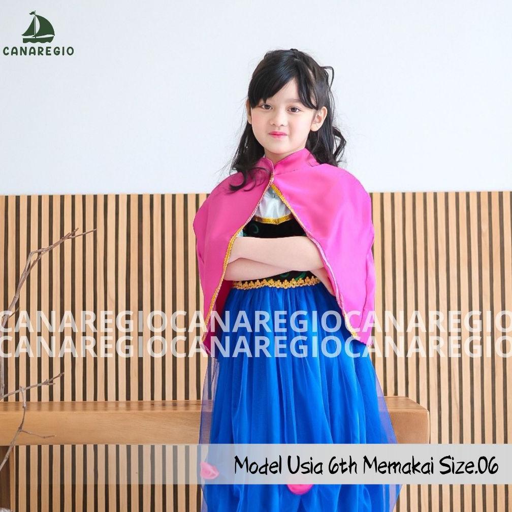 Anna Frozen Disney Anna Kostum Anak Saten Bludru