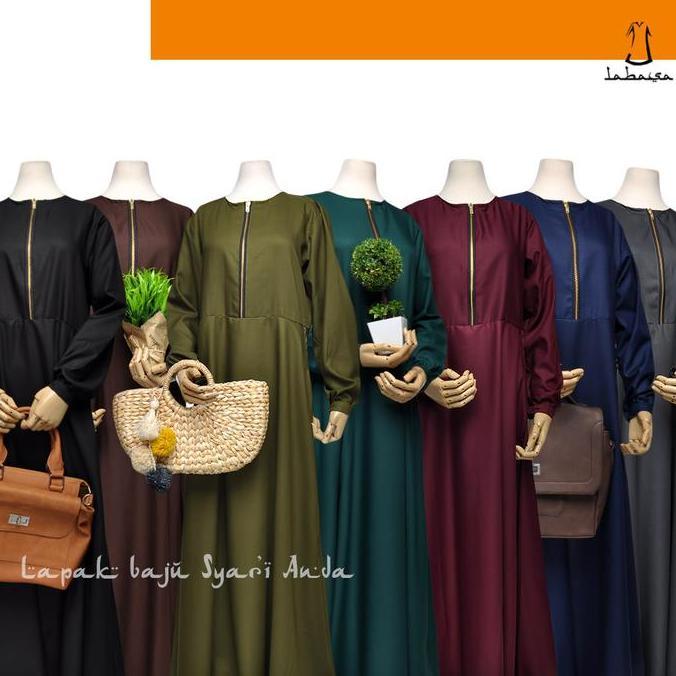Labasa Gamis Syari Polos Toyobo Aneka Warna Gelap | Gamis Only