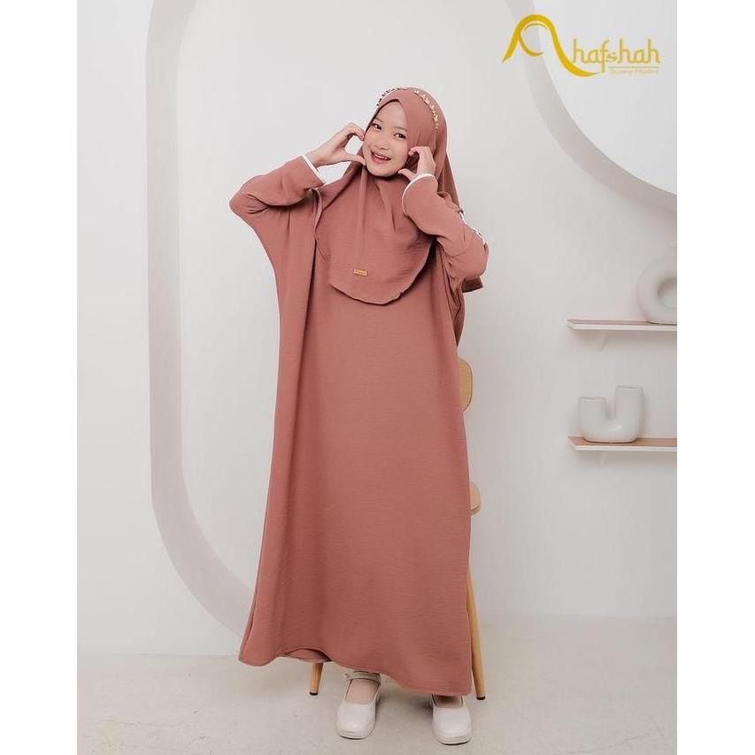 Gamis Anak Tanggung Inara Set Hijab Betwing Model Kekinian Panjang Mewah 4-12 Tahun - Muslim, Baju D