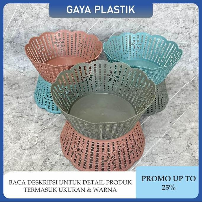 Orgnzr- [ 12 Pcs ] Keranjang Buah Elandra Keranjang Venus Bulat Wadah Serbaguna Estetik Tempat Penyi