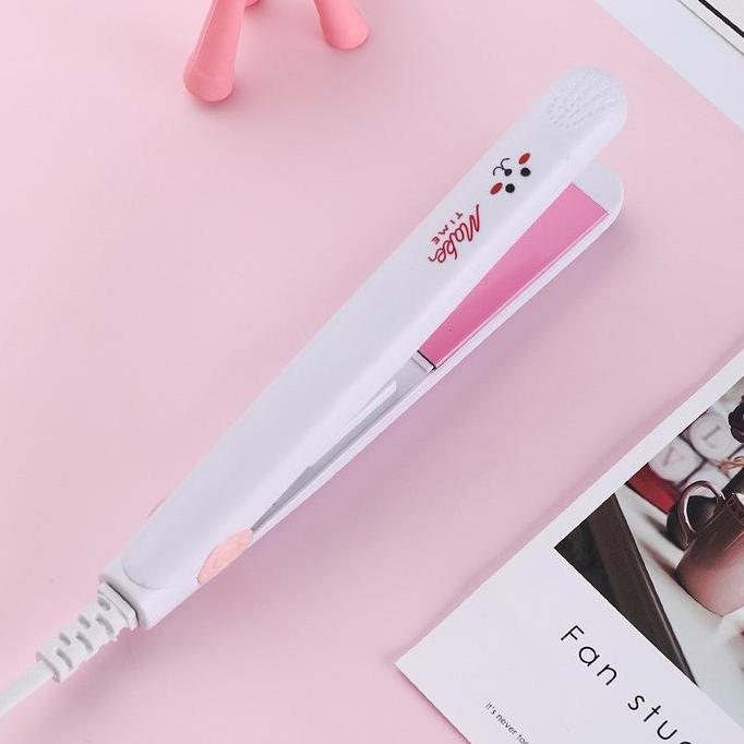 Pelurus Rambut Mini Alat Pengeriting Rambut Volume Lurus Penggunaan Ganda Tanpa Cedera Gadis-Gadis R