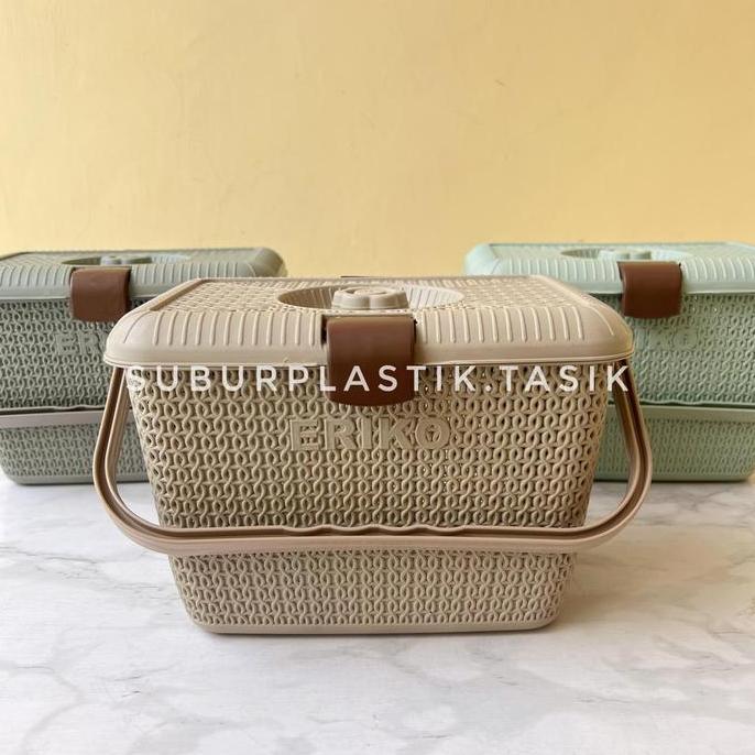 Orgnzr- [3 Pcs] Keranjang Jinjing Rajut Small + Tutup | Tempat Penyimpanan Serbaguna Berkat Hajatan 
