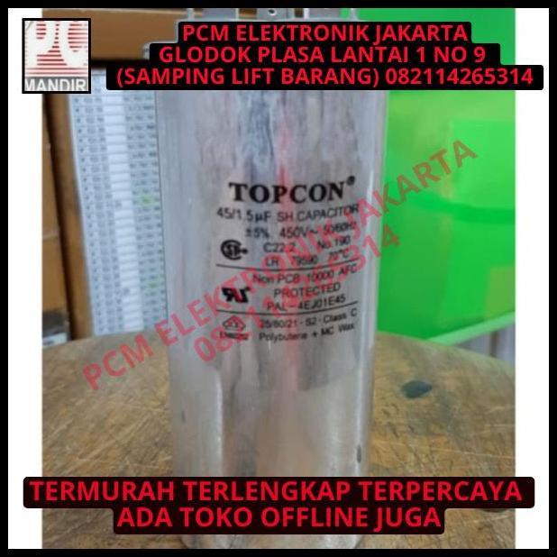 BEST DEAL KAPASITOR CAPAFITOR AC 40+15 UF 450 VAC TOPCON 40UF+15UF 450V 400V 