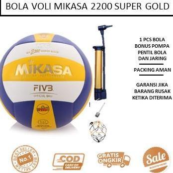 BOLA VOLI MIKASA 2200 BONUS POMPA - BOLA VOLLEY MIKASA- BOLA VOLY ASLI AYB