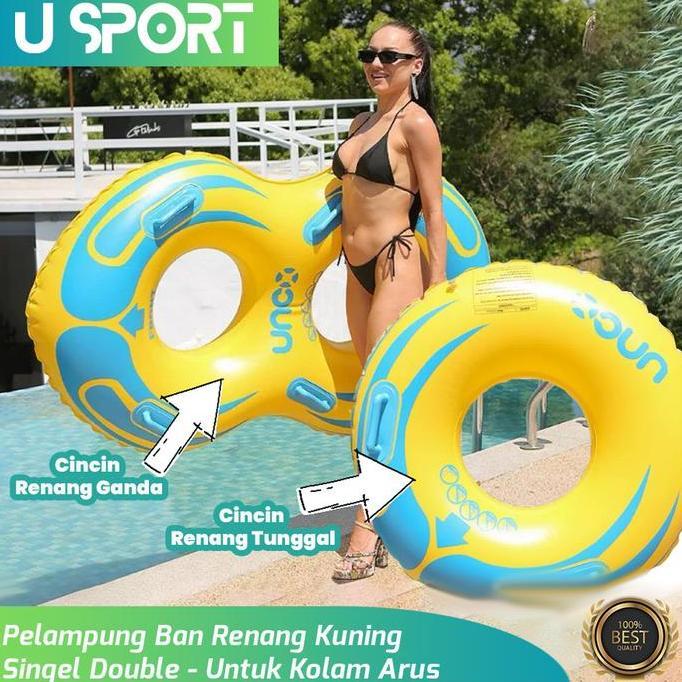 Alisman_grosir - Pelampung Ban Renang Kuning Single/ Double Untuk Kolam Arus