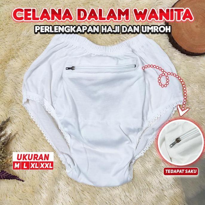 ANP88 Celana Dalam Wanita Saku Haji dan Umroh / Celana Dalam Perlengkapan Haji dan Umroh / Celana Da
