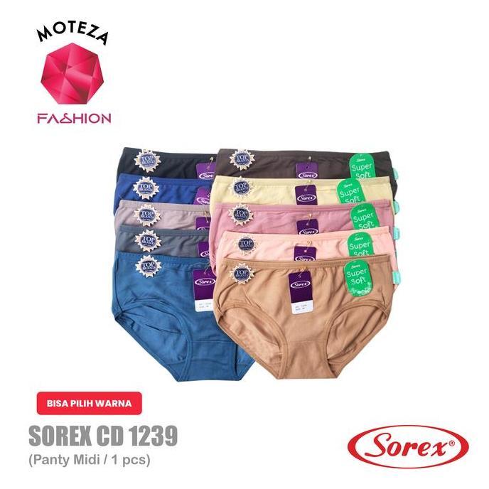 Sorex Celana Dalam Wanita - CD 1239 - Midi Panty - Super Soft - M - XXL Katun Nyaman Dewasa Muda Str