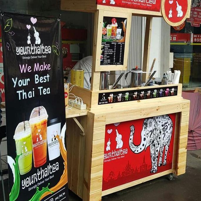 Terlaris Booth Portable/Rombong/Gerobak Dorong/Booth Kayu/Booth Jati/Gerobak