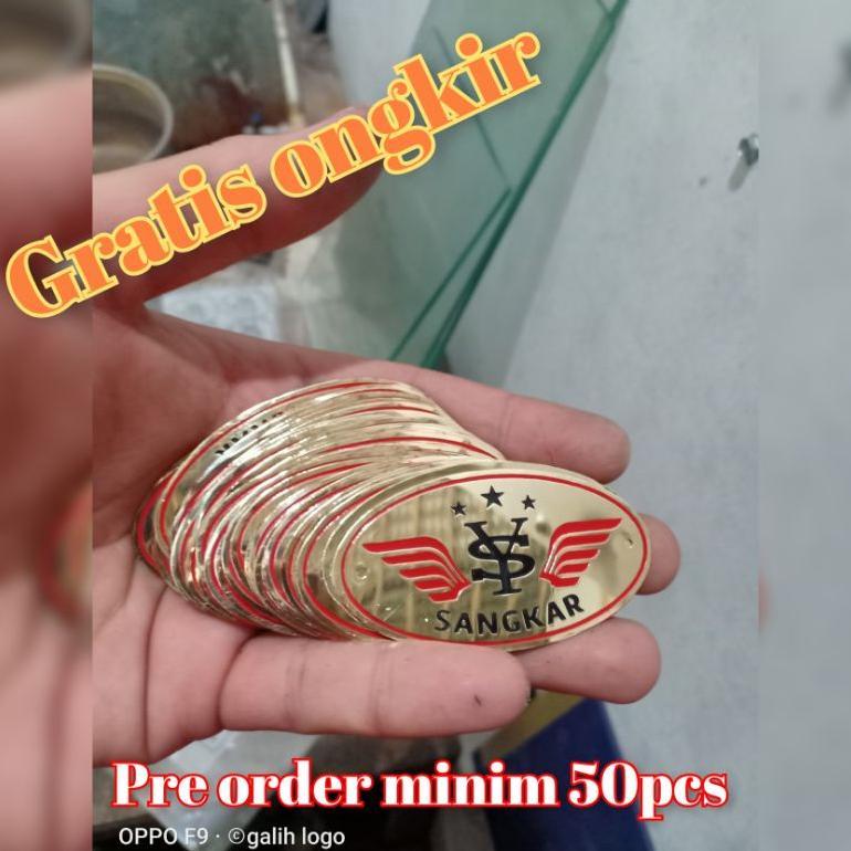 [SF] merk emblem logo sangkar burung kuningan 50pcs