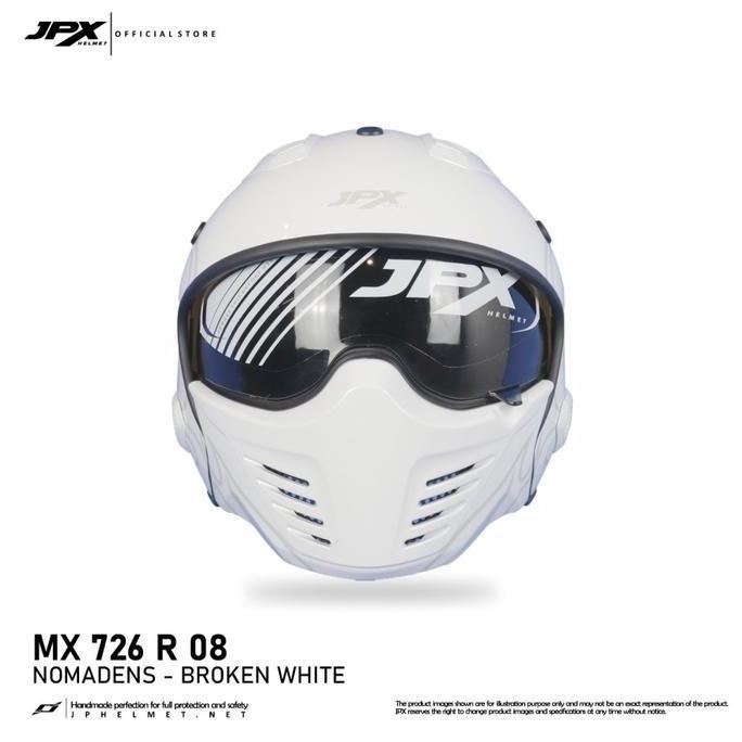 Promo Helm JPX Full Face Mx-726R - R08 Nomadens - Helm Modular Diskon