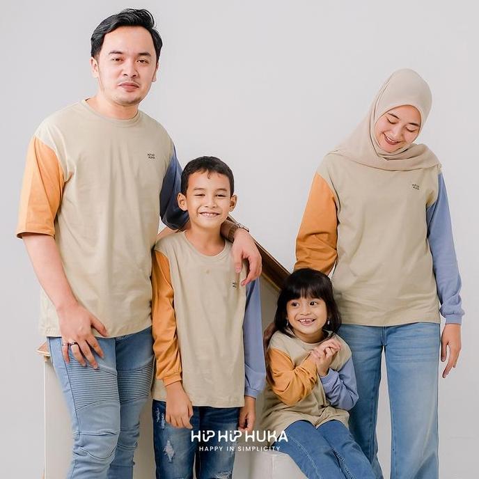 HipHipHuka - Baju Couple Keluarga Family Set Pakaian Keluarga Polos Kombinasi Harmoni Series kaos  c