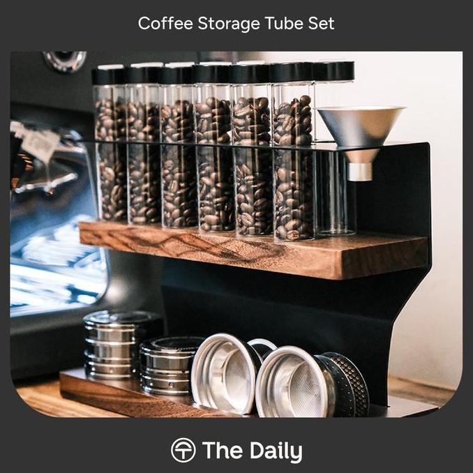 WTD Lab Coffee Storage Tube Set - Tabung Kaca Display Penyimpanan Biji Kopi