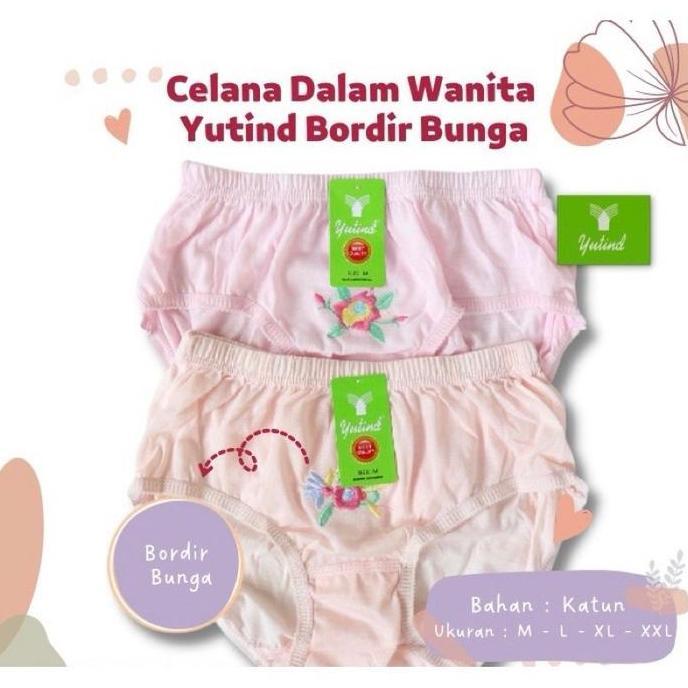 3pcs celana dalam yutind bordir&sablon// celana dalam wanita sablon// celana dalam bordir// celana d