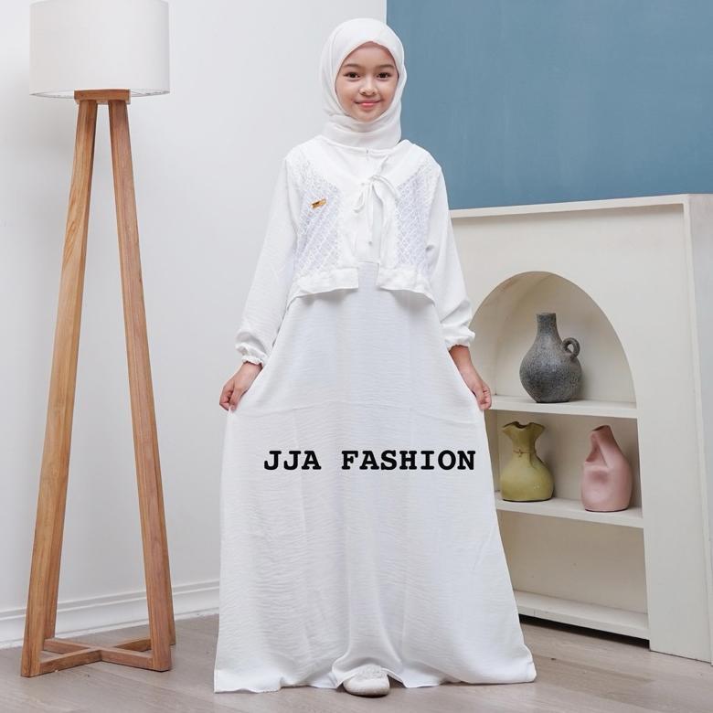 KUALITAS SUPER Gamis Anak Tanggung Gamis Remaja Gamis Anak Perempuan 3-14 Tahun Gamis Anak PutihBaju