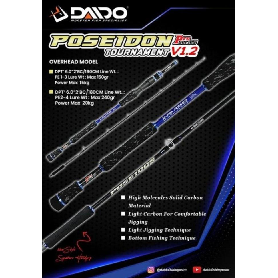 Rod Joran Laut Jigging Daido Poseidon Pro Series NEW V1.2 OH Pe 2-4