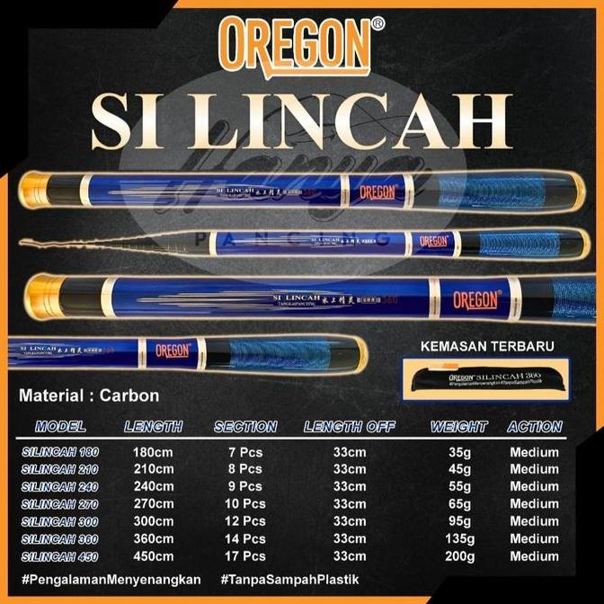 Joran Tegek Oregon Silincah 270 300 360 450 Carbon Hard