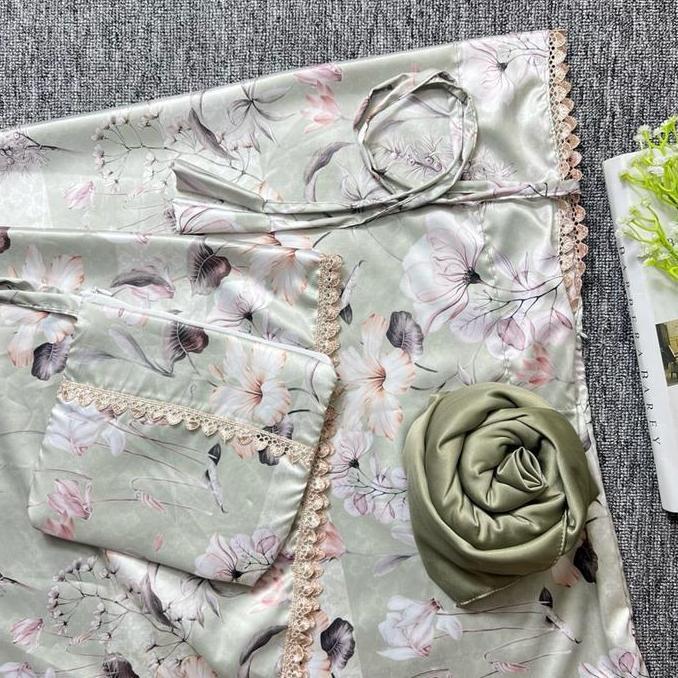 SILKY MUSLIM Mukena Motif Dewasa Armanisilk 2in1 traveling Bawahan polos rendah kecil Cantik Mewah d