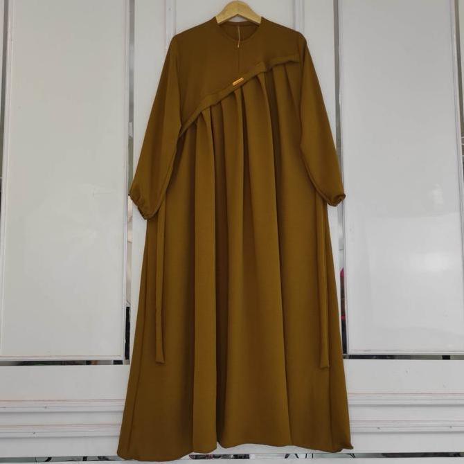 ELIF DRESS - Gamis Jumbo Polos LD 130cm Soft Crinkle Airflow Nyaman Tebal Lembut