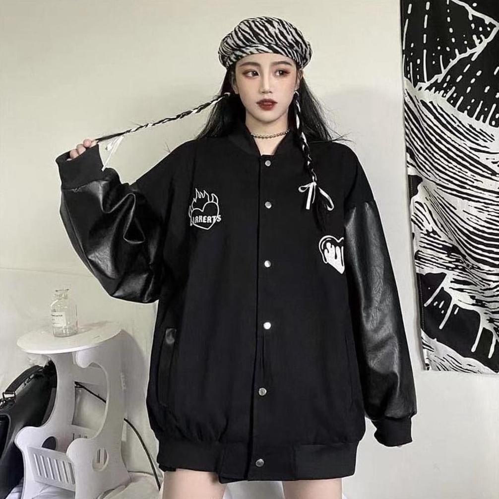 FAST DELIVERY LARKERTS BASEBALL JAKET VARSITY OVERSIZE - JAKET VARSITY WANITA OVERSIZE - JAKET BASEB