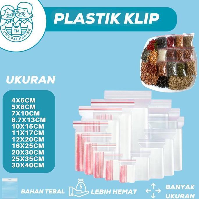 Bisakok- Plastik Klip Bening Ziplock / Plastik Packing Makanan Ketebalan 40 Micron