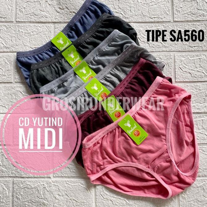 Yutind Celana Dalam Midi CD SA560 Celana Dalam Wanita Harian Bahan Poliester Halus Adem dan Ringan