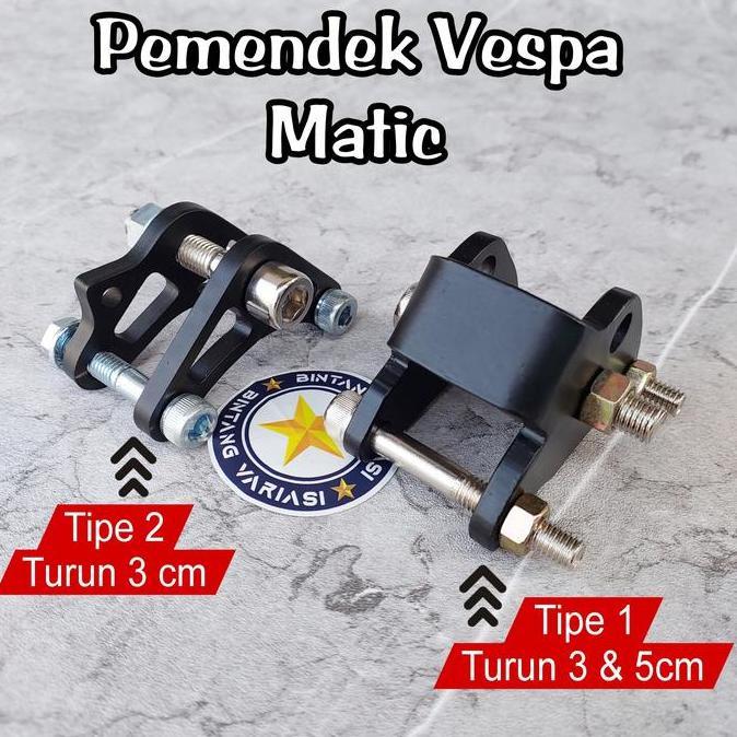 Lowering Kit Vespa Sprint Primavera Lx S Zelioni Pemendek Shock