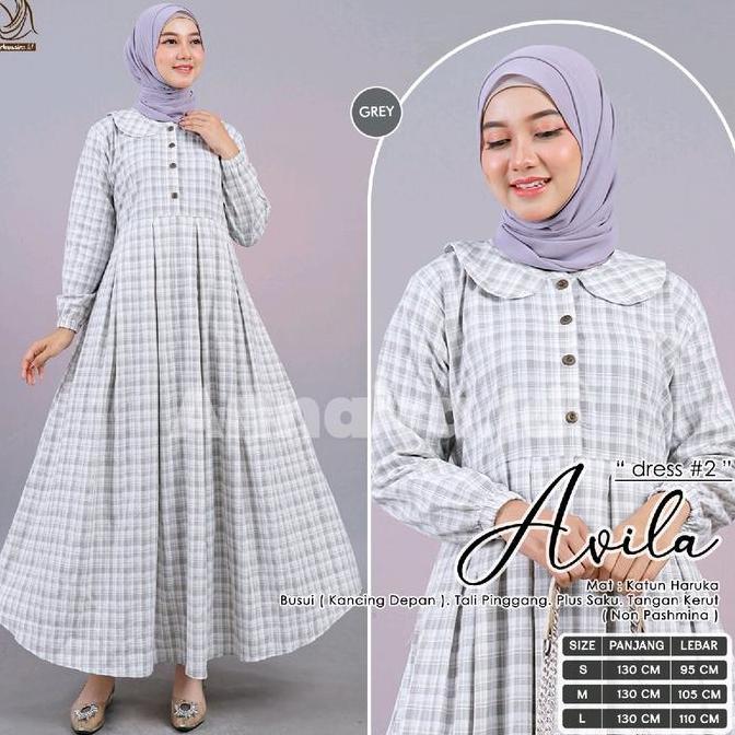AVILA MIDI #1, #2 & #3 - MIDI DRESS MOTIF KOTAK KOTAK KECIL CANTIK DENGAN WARNA SOFT COCOK BUAT OUTF